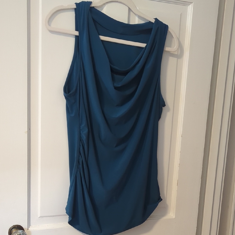 Last Tango Blue Draped Tank Top